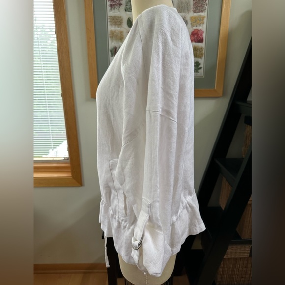 🆕 Heavy Organic Linen Round Neck Jacket by Eileen Fisher - Picture 5 of 10